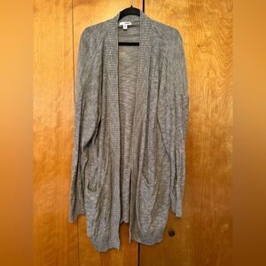 Sonoma Heather Gray Open Front Cardigan